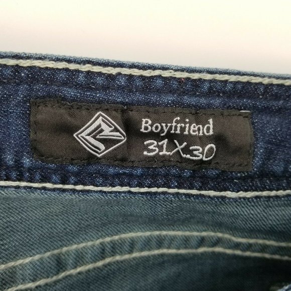 Rock & Roll Womens Blue Boyfriend Jeans Size 31X30 - Picture 6 of 10